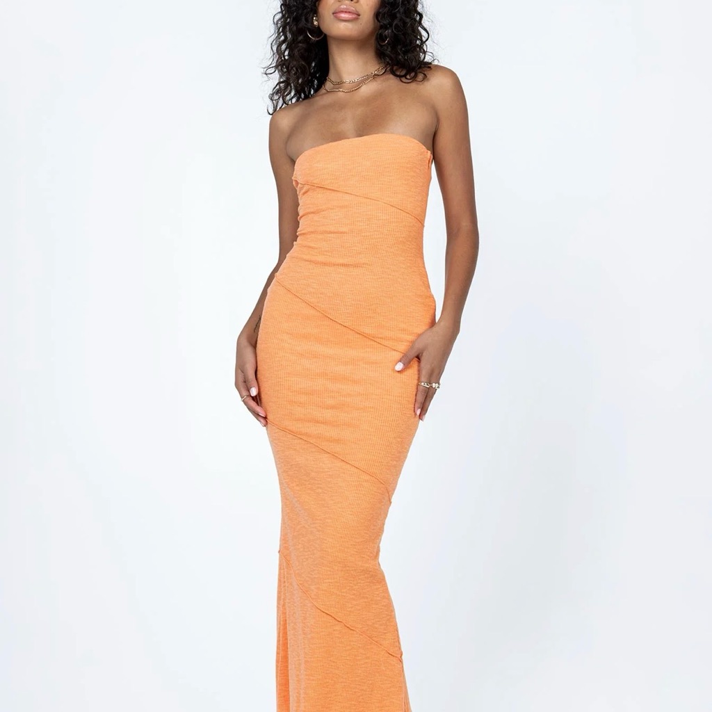 Princess Polly Strapless Orange Dress